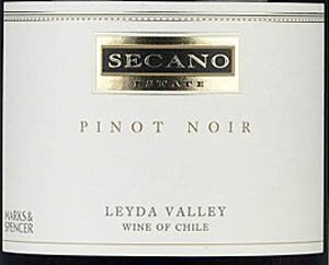 SEcano Estate Pinot Noir, Leyda Valley, Chile
